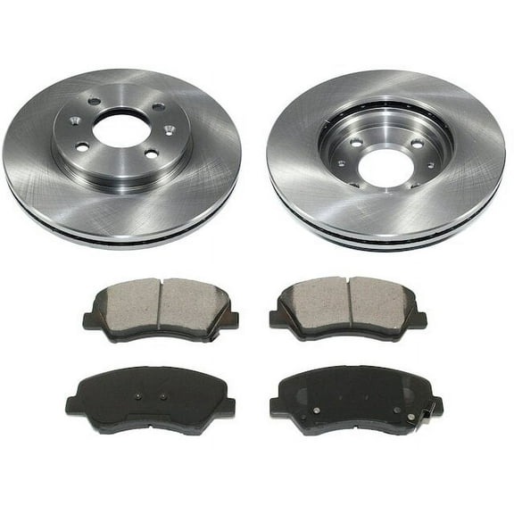 Front Brake Pad and Rotor Kit - Compatible with 2012 - 2017 Hyundai Accent 2013 2014 2015 2016