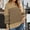 Khaki, variant on Women's Oversized Split Side Striped Knitted Sweaters, Pullover Crewneck Long Sleeve Casual Drop Shoulder Jumper Tops