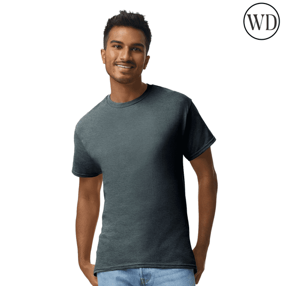 Gildan Ultra Cotton T-Shirt for Adult Men’s Short Sleeve Dark Heather Color Tee, Size L