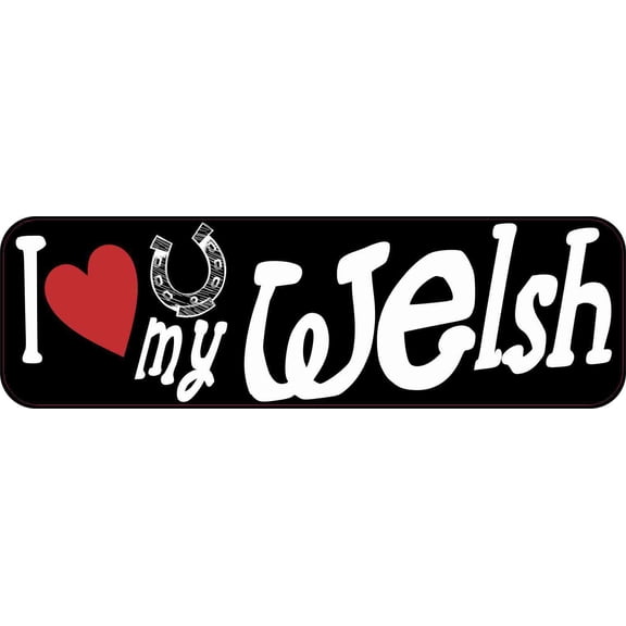 10in x 3in I Love My Welsh Pony Bumper Sticker Vinyl Truck Window Decal Sign