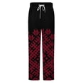 thumbnail image 5 of Red Latvian Lielvarde Belt Motif Winter Female Pants Flannel High Waist Women Pants Lady Warm Straight Leg Plush Trousers, 5 of 7