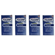 4 Pack Super Poligrip Extra Strength 12h Denture Adhesive Powder, 1.6 Oz Each