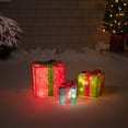 thumbnail image 1 of Northlight Lighted Gift Box Outdoor Christmas Decoration - 10" - Multicolor -Set of 3, 1 of 6