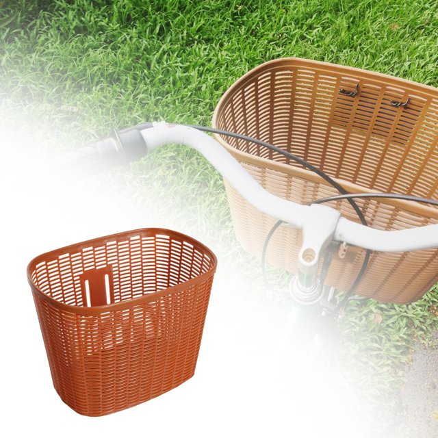 Cesta Cesta para almacenamiento de bicicletas Cesta Accesorios para bicicletas Mimbre de imitación Fácil instalación para y adultos Cesta para marrón DYNWAVEMX Cesta para bicicleta