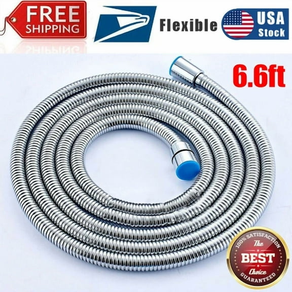 79" Shower Head Hose Handheld Extra Long Stainless Steel Bathroom Flexible Tube