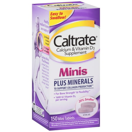 Caltrate calcium et supplément de vitamine D3 plus Minéraux Mini comprimés, 150 count