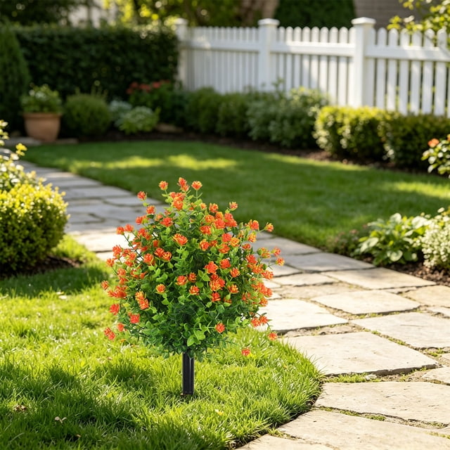 Árbol Artificial Realista de 50 Cm (20 Pulgadas) para Colocar En El Suelo, Ideal para Decoración de Jardines Exteriores. Estaca de Plástico Realista para Céspedes, Caminos y Paisajismo, Perfecta para
