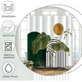 thumbnail image 4 of Boho Shower Curtain Green Gold Leaves Plants Sun Modern Abstract Geometric Shower Curtains Decorative for Bathroom Waterproof Fabric Shower Curtain with Hooks 72x84 Inches, 4 of 6