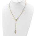thumbnail image 5 of Ss/Gold Plated Sterling Silver Gold-Plated Polished Bead Rosary 18 Inch Necklace (18 X 18) Made In Italy qhy2393-18, 5 of 5
