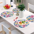 thumbnail image 5 of Abstract Paint Spots Black Round Placemats Plate Mats 15 Inch Non-Slip Heat Resistant Washable PVC Set Indoor for Kitchen Dining Table 1PC, 5 of 6