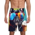 thumbnail image 1 of Balery Rainbow Bulldog Sunglasses Pantalones cortos de pijama de punto de algodón para hombre con cinturilla y bolsillos-4X-Large, 1 of 6