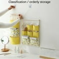 thumbnail image 4 of Organizador colgante tejido bolsa de almacenamiento en cuadrícula multifuncional, estante de puerta para dormitorio, teléfono móvil, organizador de dormitorios, bolsillo ajustable, metal,, 4 of 7