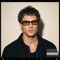 thumbnail image 5 of SA106 Mens Hippie Hustler Color Lens Narrow Rectangular Black Frame Sunglasses Yellow Lens, 5 of 7