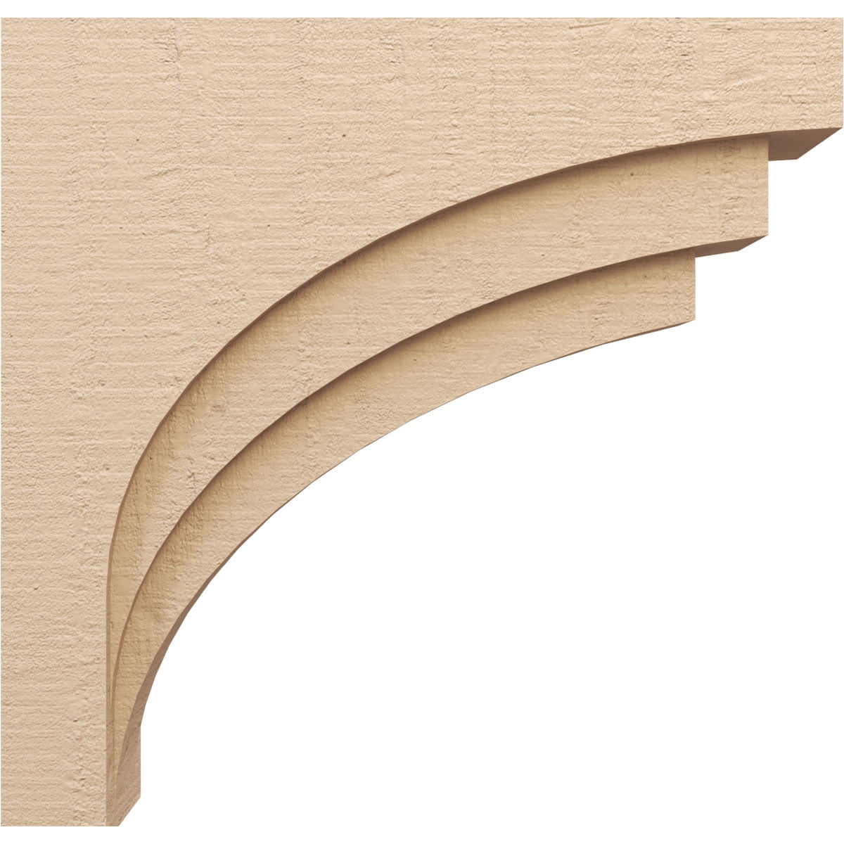 9"W x 36"D x 36"H Thin Rockford Rough Cedar Woodgrain TimberThane Corbel, Primed Tan