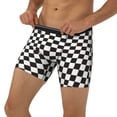 thumbnail image 3 of Cauagu Black and White Checkerboard Print Men's Boxer Briefs, Funny & Cute Underwear Elastic Waistband Briefs Ideal Gift for Men,1-Pack, 3 of 7