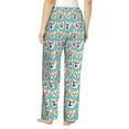 thumbnail image 2 of Disketp Cute Corgi Head Print Women's Comfy Pajama Pants Casual Drawstring Palazzo Lounge Wide Leg Pants, 2 of 7