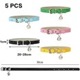 thumbnail image 3 of collier De Chat En Cuir 5 Pices Avec Cloche (rose, Jaune, Noir, Vert, Bleu Clair), Boucle En Mtal Rglable Et Durable Petit Collier De Chat, Collie, 3 of 5