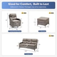 thumbnail image 3 of Jentlehouse 5 Piece Wicker Patio Furniture Set with 2 Swivel Chairs & 3-Seat Sofa with 2 Ottoman, Outdoor Sectional Conversation Set for Garden, Gray Wicker/Beige Cushions, 3 of 13