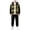 003 Yellow, variant on HCNTES 2 Pieces Sweatsuit Flannel Plaid Shirt Tops Hoodies Cargo Sweat Pants Clothing Set