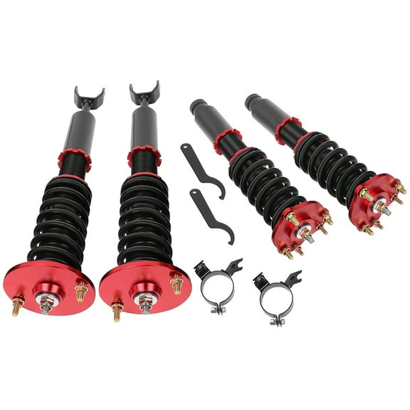 Coilover Struts Suspension Kit Coilover Shocks Full Set Adjustable Replacement AUTOMOTO Fit for 1992 1993 1994 1995 1996 1997 1998 1999 2000 2001 for Honda Prelude - Red
