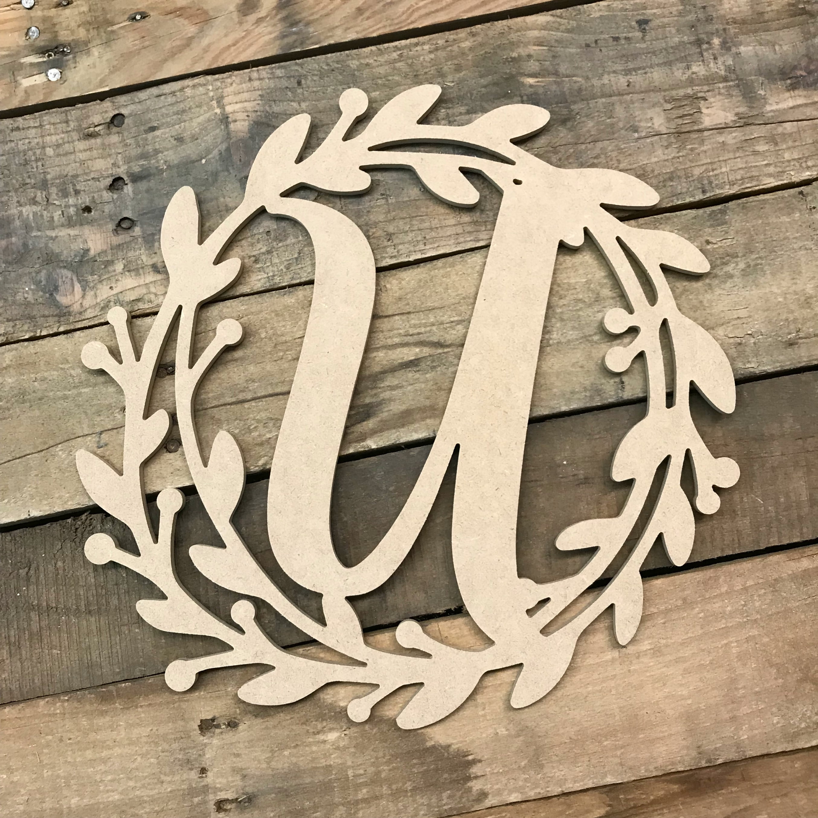 Download Unfinished Wooden Monogram Cursive Wreath 18 U Paintable Craft Build A Cross Walmart Com Walmart Com