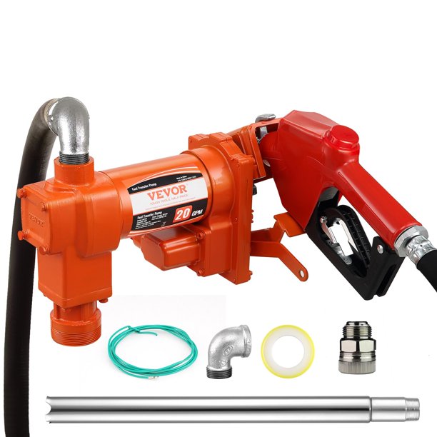Bomba de transferencia de combustible VEVOR 12V DC 20 GPM 1/4 HP con boquilla