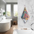 thumbnail image 2 of Yayeee 100% Cotton Hand Towels for Bathroom 16" x 28" Soft Absorbent Kitchen Towel, Orange Colorful Flowers, 2 of 7