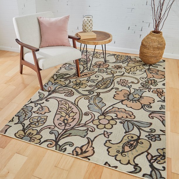 Mohawk Home Strata Tropical Acres Multi Printed Area Rug, 5'x8', Cream