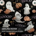 thumbnail image 6 of Halloween Tablecloth Round 60 Inch Cute Boo Ghost Pumpkin Black Orange Colored Print Decorative Washable Polyester Table Cloth for Party Picnic Home Kitchen Decor, 6 of 6