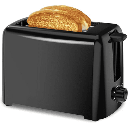2-Slice Cool Touch Toaster - 6 Browning Settings Extra Wide 1.25 Slots for Bagels & Waffles Cancel Function Removable Crumb Tray Compact (Black)