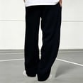 thumbnail image 6 of Men's Cargo Wide Leg Sweatpants with Pockets Classic Drawstring Waist Loose Straight Trousers, Soft Knit Casual Daily Sports Pants Dark Blue S, 6 of 8