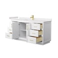 thumbnail image 3 of Wyndham Collection Miranda 66" Wood Veneer Single Bathroom Vanity in White/Gold, 3 of 6