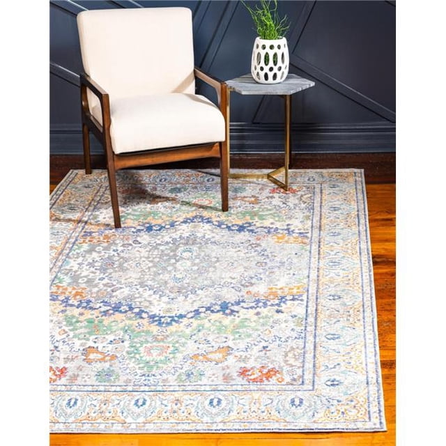 Unique Loom 3134226 8 x 10 ft. Voce Austin Rectangular Rug, Light Gray