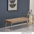 thumbnail image 5 of Noble House Arthur Patterned Faux Fur Bench, Taupe and Gold Finish, 5 of 11