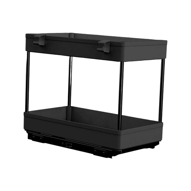 Caja de almacenamiento de joyas deslizable multifuncional organizadores de contenedores de maquillaje y almacenamiento para cajón de brochas de Negro
