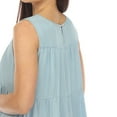 thumbnail image 4 of White Mark Women's Sleeveless Tiered Chambray Midi Dress, 4 of 6