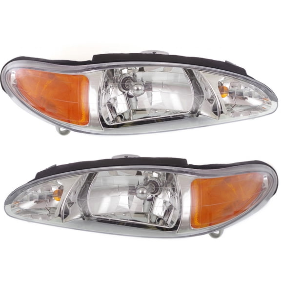 For 1997 98 99 00 01 2002 Ford Escort Pair Headlights Driver and Passenger Side Sedan/4dr wagon FO2502137 FO2503137 Replaces F7CZ-13008BC
