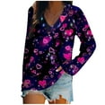 thumbnail image 1 of Pompotops Blouse Décontractée Mode Femme Imprimé Saint-Valentin Manches Longues Col en V, 1 of 4