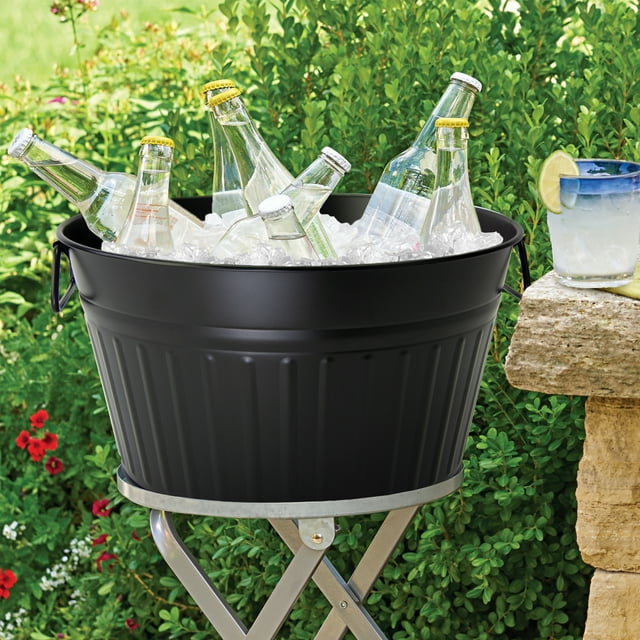 Baignoire ronde noire Hometrends, diamètre 15 pouces