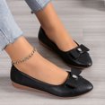 thumbnail image 7 of XDDST Large Size Business Casual Shoes Women Flat Ladies Large Size Single Shoes Simple Pure Colour Bowknot Rhinestone Low Heel Flat Bottom Single Shoes Loafers Black, 7 of 7