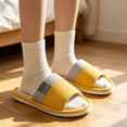 thumbnail image 7 of IEMIEMIEM Linen Slippers for Women Japanese Style Summer House Slippers Indoor Lightweight Open Toe Bathroom Slides Soft Sole Sandals for Home 6.5-7 wide, 7 of 7