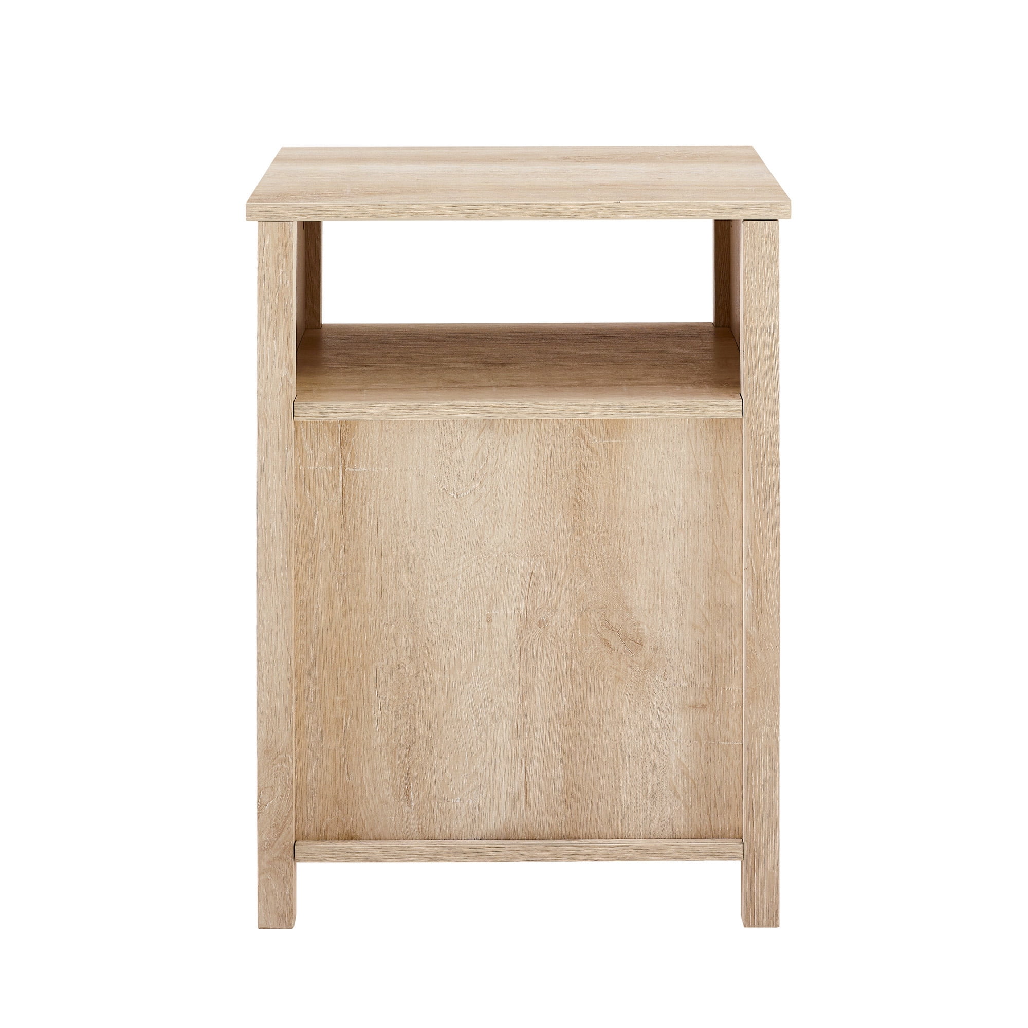 Woven Paths Modern Open Shelf End Table, White Oak