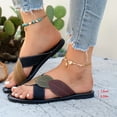 thumbnail image 4 of Miluxas Sandals for Women Summer Casual Open Toe Beach Vacation Shoes Trendy Comfortable Sandal for Womens Black 9.5(43), 4 of 8