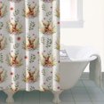 thumbnail image 4 of Beige Highland Cow Flower Pattern Shower Curtain 36"x72" ,Bathroom Decorative Shower Curtains Set with 12 Hooks,Modern Waterproof Washable Shower Curtain, 4 of 6