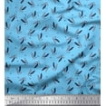 thumbnail image 1 of Soimoi Blue Cotton Duck Fabric Dot & Blue Leaf Leaves Print Fabric by Yard 44 Inch Wide, 1 of 3