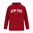 thumbnail image 4 of Hoodies for Men Long Sleeve Crew Neck Sweatshirts Casual NEW YORK Printed Pullover Soft Classic Sweatshirts Autumn Winter Hooded Sweatshirt Sports Golf Sweater Loose Thermal Tops, 4 of 6