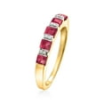 thumbnail image 3 of Ross-Simons 1.20 ct. t.w. Ruby Ring With Diamond Accents in 18kt Gold Over Sterling, Women's, Adult, 3 of 5