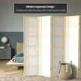 thumbnail image 2 of Red Lantern 6 ft. Tall Double Cross Shoji Screen - Ivory - 5 Panels, 2 of 7