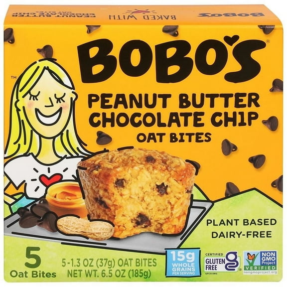 Bobo's Bites Peanut Butter Chocolate Chip 1.3 oz x 5 pack Pack of 2