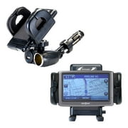 Dual USB / 12V Charger Car Cigarette Lighter Mount and Holder for the Insignia NS-NAV01 GPS